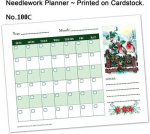 (image for) Planner Needlework Sheet No.100C Holiday Perpetual Monthly Calendar Printed on Cardstock